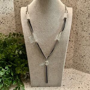 CHICO’S  clear acrylic bead sautoir necklace